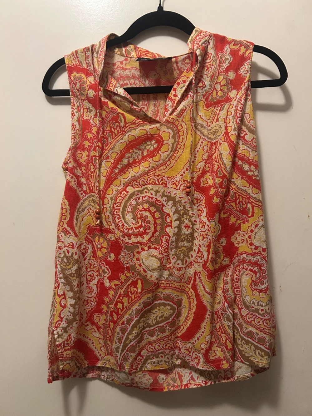 Jones of New York: Orange, Cream and Yellow Women’s sleeveless shirt